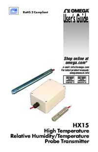 Thumbnail of document Manual - HX15-D High Temp. RH Temperature Transmitter w/Probe